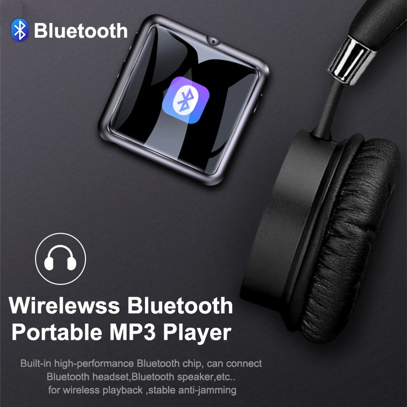 Mahdi MP3 плеер Bluetooth радио FM мини цифровой аудио плеер Портативный USB сенсорный экран музыкальный плеер Поддержка TF карта с зажимом