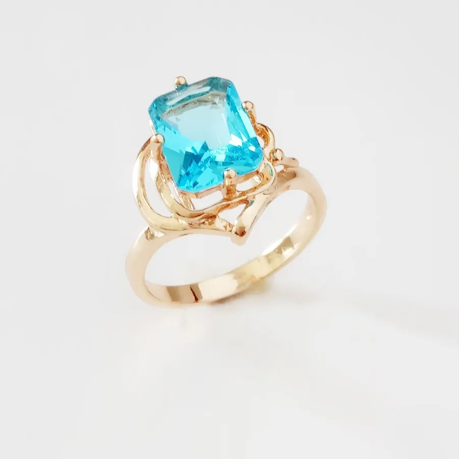 

Ring 2019 Women Ring 585 Gold Color Ring Women Jewelry Luxury Blue Cubic Zircon Rings Designs for Women