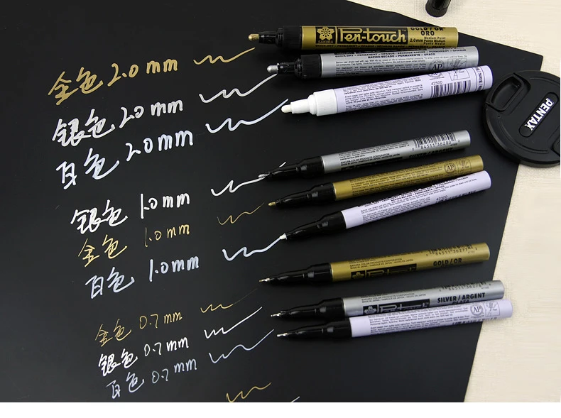 LifeMaster Sakura paint Marker Pen-Touch золото/серебро/белый 0,7 мм/1 мм/2 мм маркировка на любой вещи стекло/ткань/Металл DIY дизайн поставки