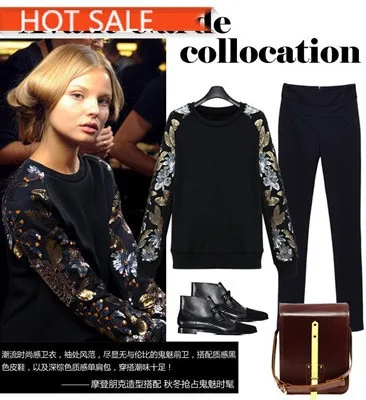 Fashion Spring &amp Summer Women's T-shirt Long Sleeve paillette Vintage Brand New Hot Sale! Free Size Large | Женская одежда