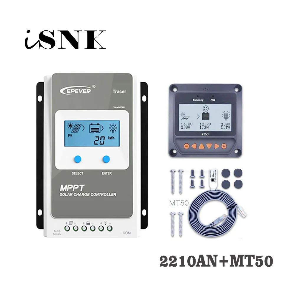 

Tracer2210AN 20A MPPT Solar Charge Controller cell battery charger control 2210AN 2210A with MT50 Remote Meter LCD Display