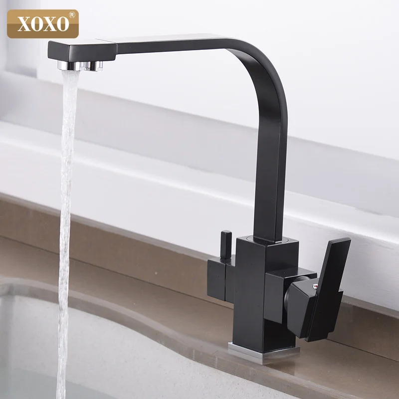  XOXO Filter Kitchen Faucet Drinking Water Single Hole Black Hot and cold Pure Water Sinks Deck Moun - 32925758549