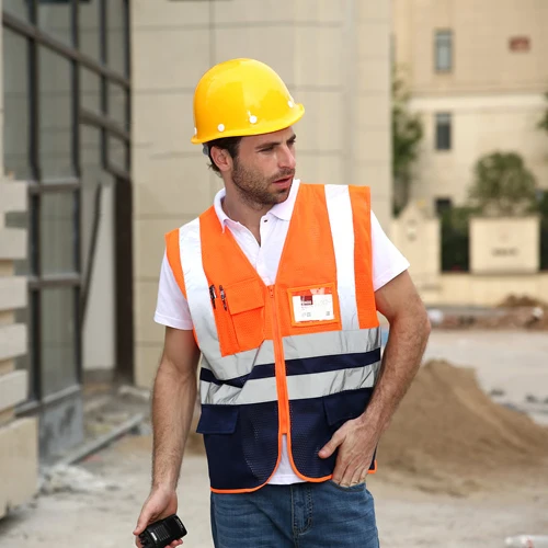 High Quality Reflective Orange Safety Vest for Men