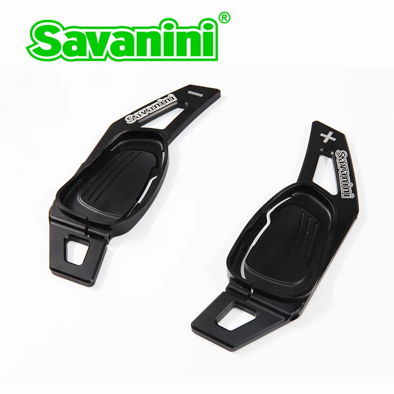 Savanini алюминиевый 2 шт руль сдвиг Paddle Shifter расширение для AudiS3, S8, SQ5, RS 5, RS 7 Авто Стайлинг стикер бесплатно - Цвет: Черный