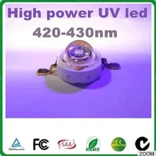 10 шт./лот Высокая мощность 3 Вт led 420-430nm УФ ультрафиолетовый светодиодный чип для отверждения, 45mil Epileds Чип. 2 года гарантии