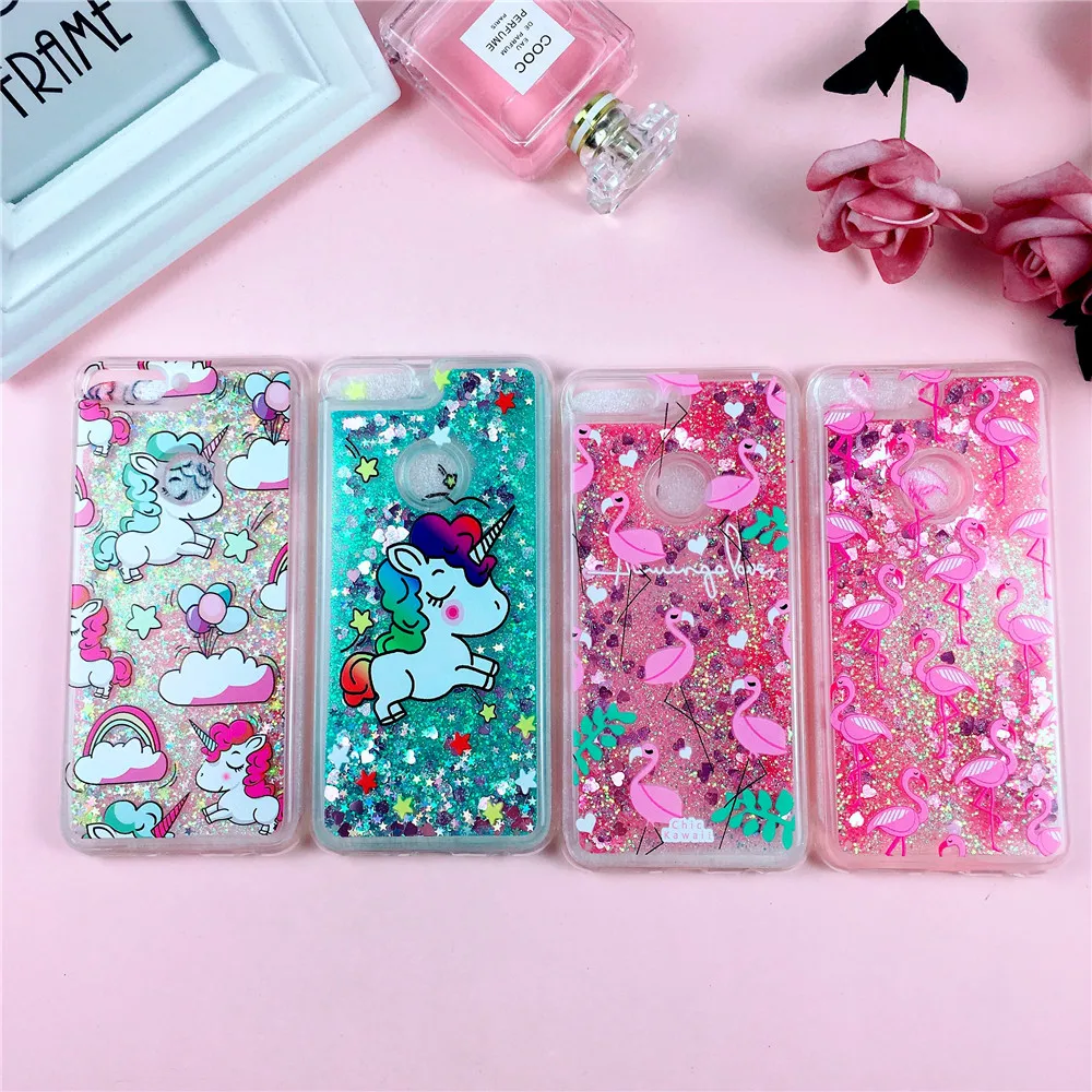 

Case on sFor Huawei Honor 7C Pro Cover for Coque Huawei Honor 7C Case Soft TPU Cartoon Liquid Glitter Dynamic Phone Cases
