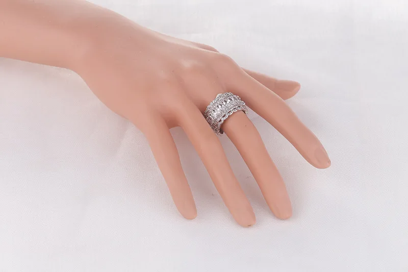 Горячие S925 чистого серебра, инкрустированные циркониевые ювелирные изделия классический европейский и американский популярное кольцо
