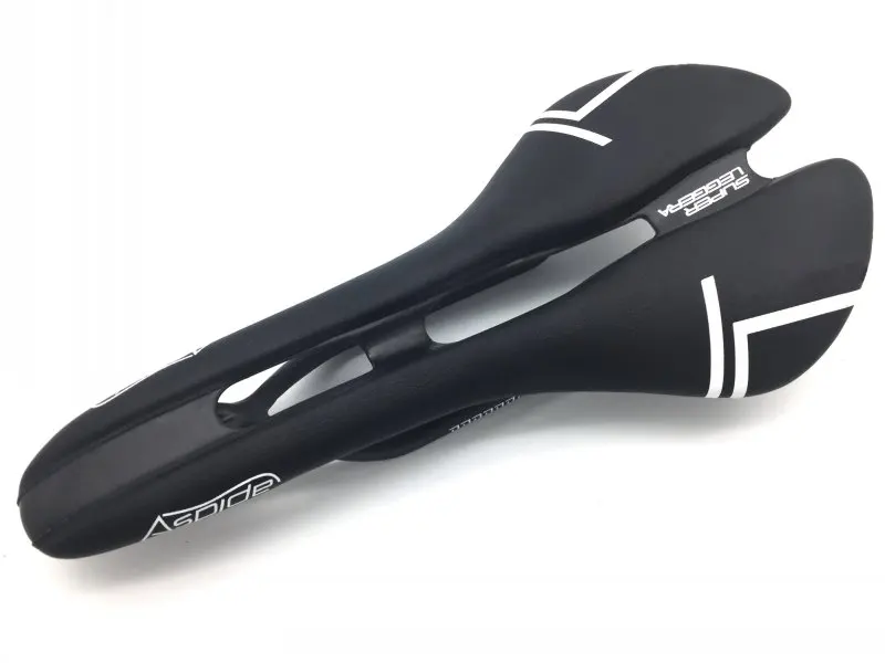 Aspide, седло для шоссейного велосипеда, углеродное белое черное волокно+ кожа, седло для велосипеда, подушка, Рельс 110-120 г