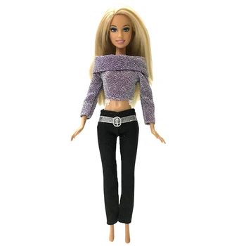 

NK Hot Sale Doll Shining purple Clothes Fashion Dress Daily Wear Skirt Party Gown For Barbie Doll Accessories 070A 2X