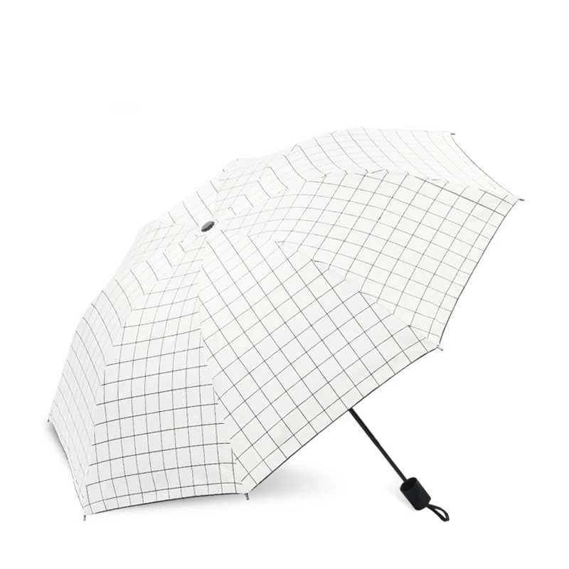 Полный затемненный зонтик в клетку, зонтик от дождя для женщин, модные дугообразные бизнес-зонты, женский зонтик, креативный подарок