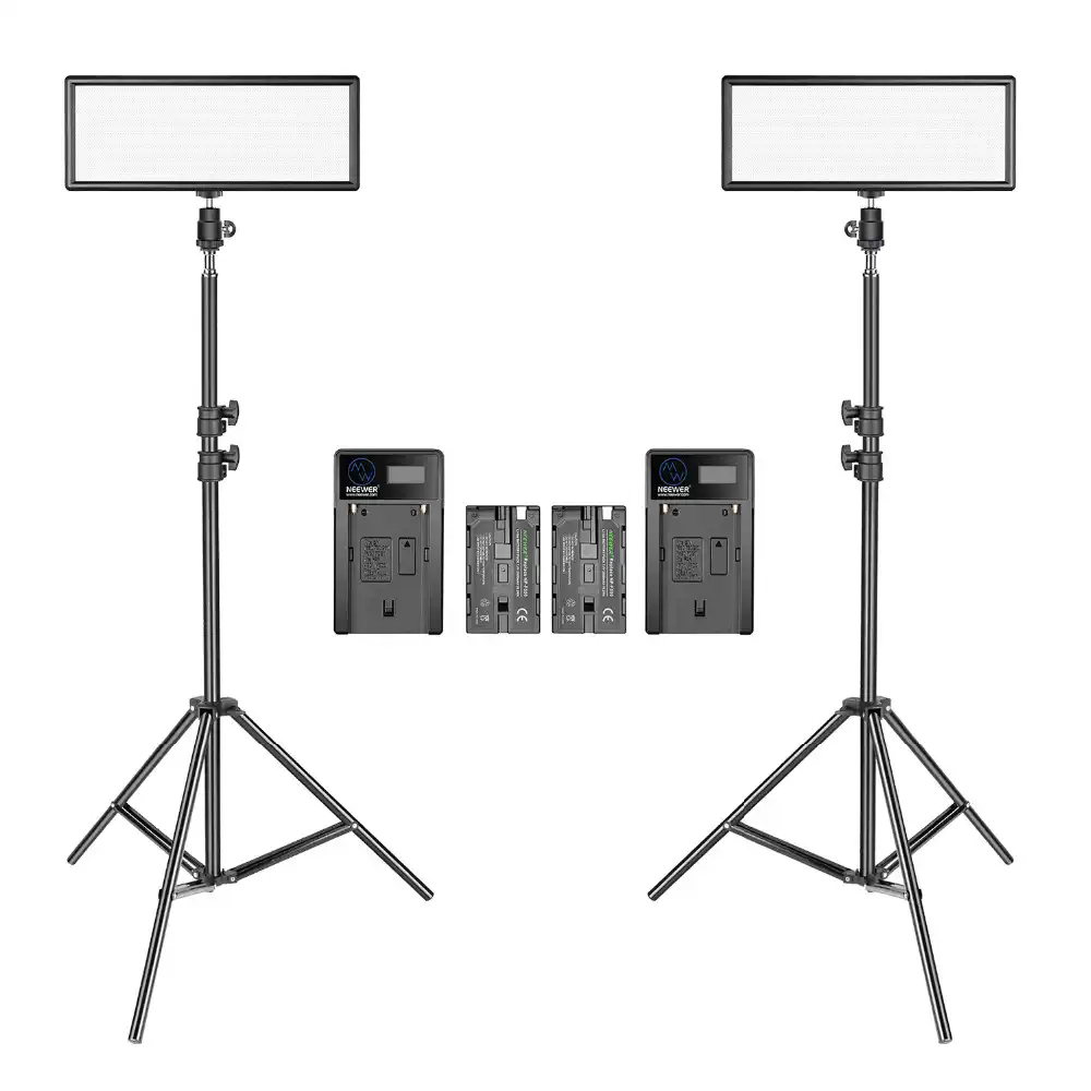 Neewer 2 Packs Super Slim Led Video Licht Mit Licht Stehen Fotografie Beleuchtung Kit 3200k 5600k Bi Farbe Dimmbare Led Panel Aliexpress