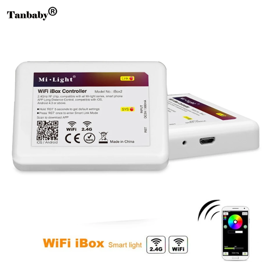 Tanbaby DC5V 2.4G LED Mi-Light WiFi iBox remote Controller compatible with all Mi-Light 2.4GHz LED Bulb support IOS and Android цена Tanbaby DC5V 2.4G LED Mi-Light WiFi iBox remote Controller compatible with all Mi-Light 2.4GHz LED Bulb support IOS and Android цены онлайн