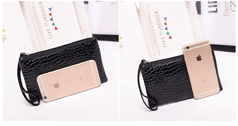 New Mini Day Clutches Women's Bag Korean Version Crocodile Pattern Clutch Bag Ladies Mobile Phone Bags Wallet PU Leather Handbag (6)