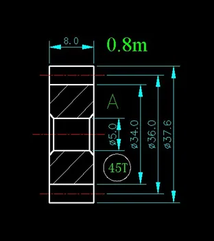 

0.8m 45T/Hole 5mm 6mm 8mm 10mm/width 8mm/For Meat Grinder Parts etc.