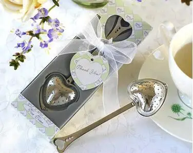 Сердце дизайн ложка для заварки чая фильтр сувенир свадебный душ подарок Блестящий