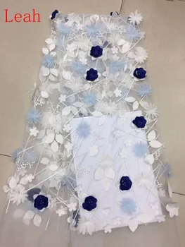 

stock 5yards/bag XC32 7-colors embroidery DIY beads 3D floral luxury French fabric used for wedding gowns