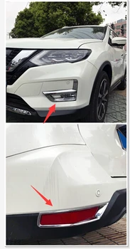 

ABS Plastic Exterior Accessories Front & Rear Fog Light Lamp Cove Trim 4pcs for Nissan X-trail Rogue 2017 2018