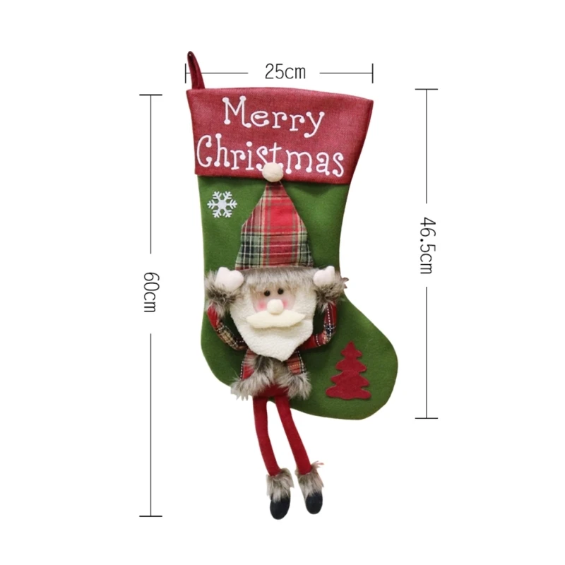 3 шт. элегантный подарочный Рождественский чулок мешок Noel олень Санта Клаус носки со снеговиком натальная Рождественская елка Конфета орнамент подарки Декор