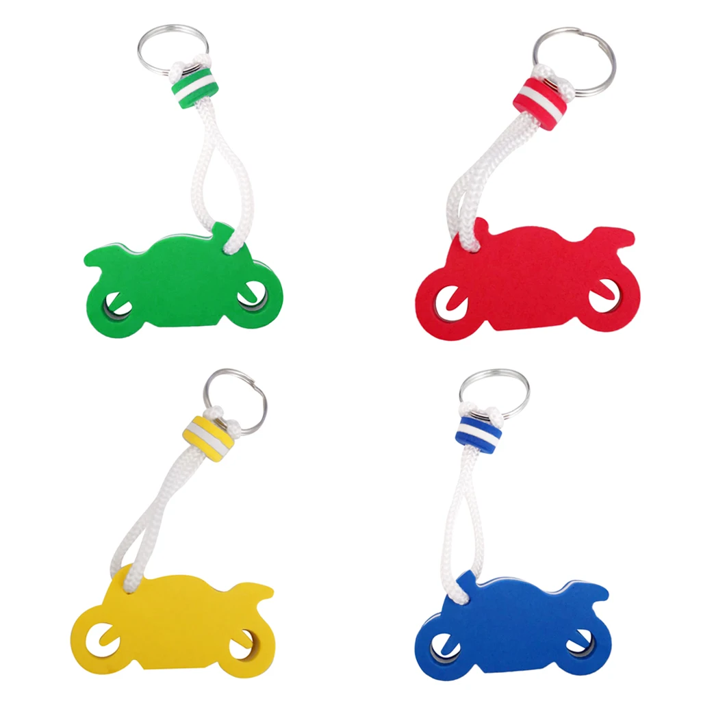 4pcs Kayak Canoe Keychain Floats Sailing Boating Floating Keyring Motorcycle Shape