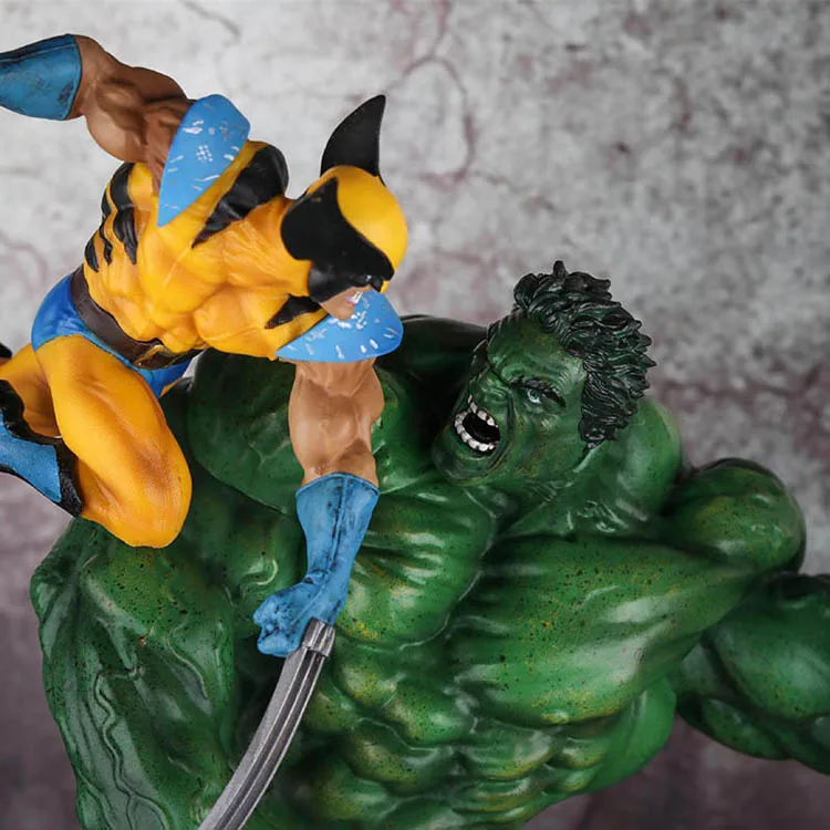 

Anime Superhero X-Men Hulk Vs Wolverine Statue Action Figure 1/6 scale painted figure Scene V PVC toys for children Brinquedos