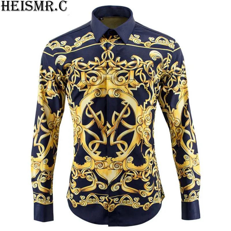 NEW 2017 Mens Brand Shirt ,Architecture Printing Casual Shirt,Men's