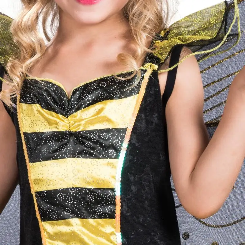 Girl's Yellow Dress Bee Party Cosplay Animal cosplay costumes Girl Halloween Cosplay Costume with Wing Girl's Yellow Dress Bee Party Cosplay Animal cosplay costumes Girl Halloween Cosplay Costume with Wing