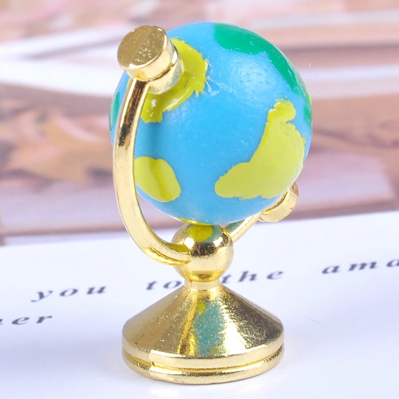 

1:12 Miniature Dollhouse Dollhouse Rolling Globe With Stand Study Livingroom Bedroom Reading Room Furniture Accessory