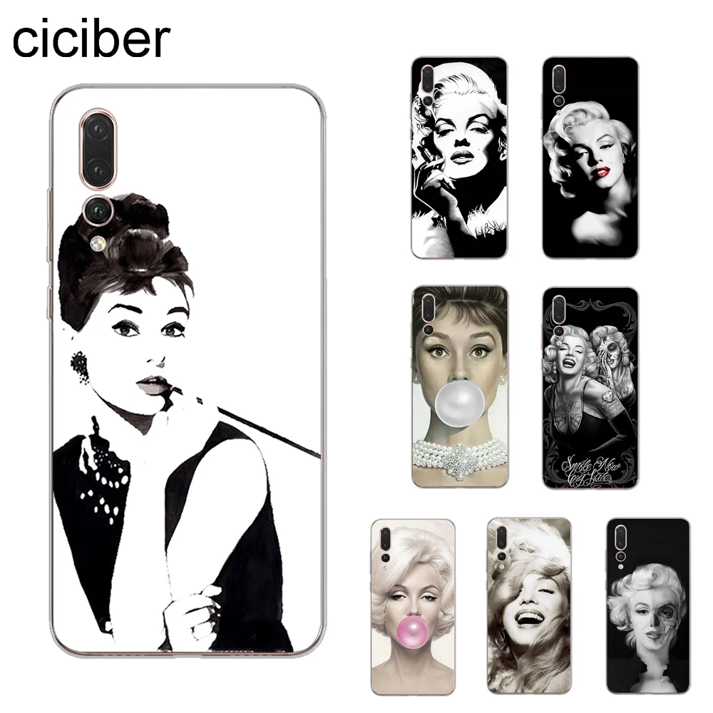 

ciciber Audrey Hepburn Marilyn Monroe Cover For Huawei P20 Lite P20 Pro P10 P9 P8 Plus Lite P smart Phone Cases Soft TPU Coque