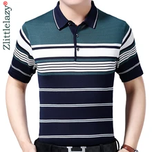 Брендовая Повседневная летняя полосатая рубашка поло с коротким рукавом мужская рубашка из Джерси роскошные мужские поло футболки платье Мода 50532