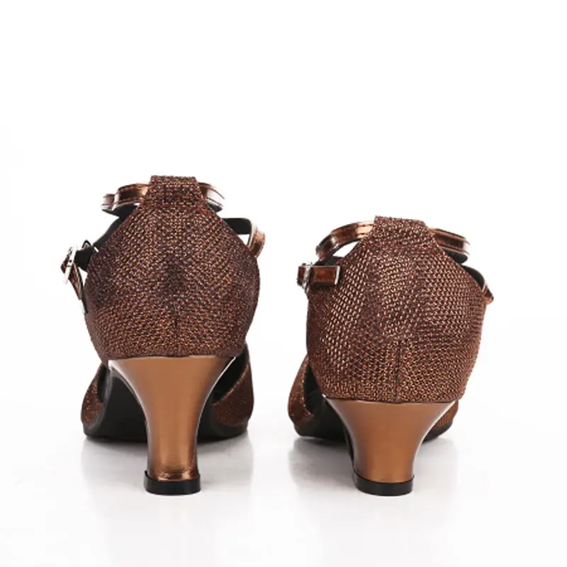 Comfort Closed Toe Latin/Tango/Salsa Dance Shoes For Ladies 4Colors Gold/Purple Soft Sole Adult Women Waltz Ballroom Dance Shoes