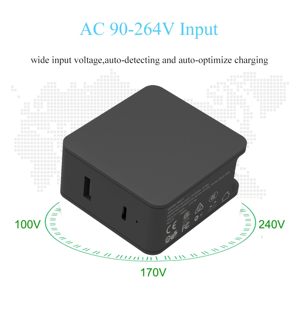PD 57 Вт Зарядное устройство мощность доставки стены зарядное устройство PD 45+ 5 В 2.4A usb-переходник для зарядки для Apple MacBook nintendo переключатель Chromebo