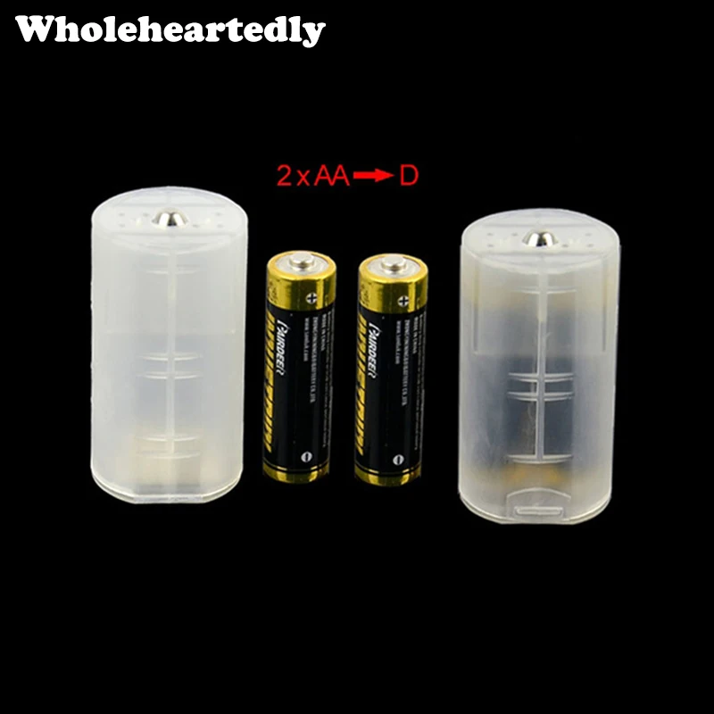 4Pcs 2AA To D Size Converter Adapter Battery Holder Spacer Switcher Box Case New 