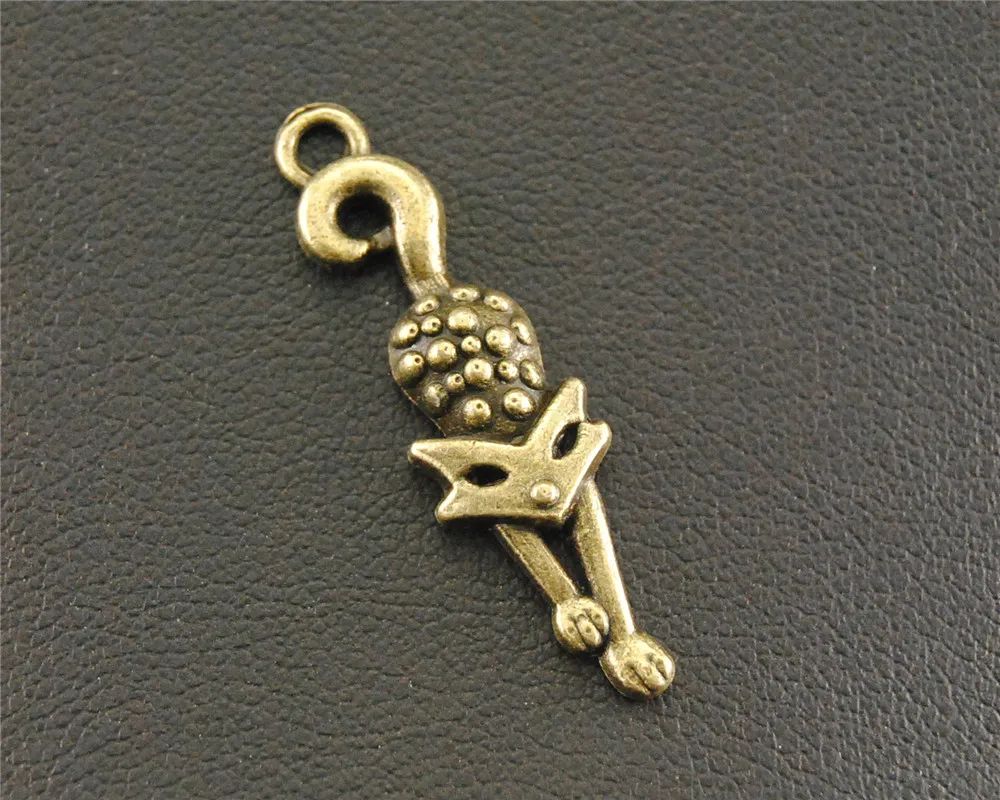 

5pcs Antique Bronze Fox Charms Pendants for Jewelry Making DIY Handmade Craft 28x6mm A1348