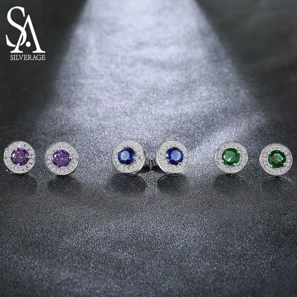 Женские серьги гвоздики из серебра 925 пробы с драгоценным камнем|stud earrings|earrings
