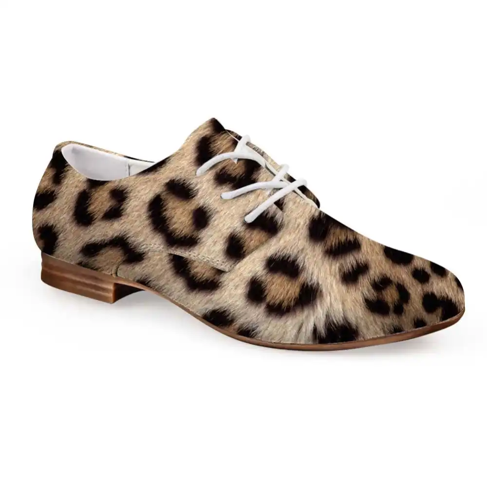 women's leopard oxfords