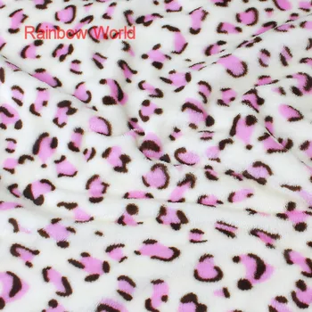 

1 meter print pink leopard Microfiber fabric High Quality super soft velboa for DIY sewing toys sofa material velvet