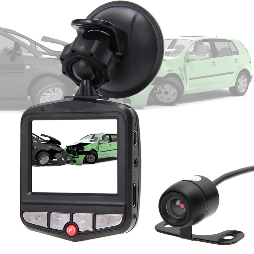 Мини Видеорегистраторы для автомобилей 2.4 &quotFull HD 1080 P GT300 мини Двойной Объективы