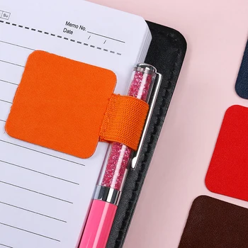 

1Pcs Colorful Self-adhesive Leather Pen Holder Pen Clips For Notebooks Journals For Pen Organizer School Stationery