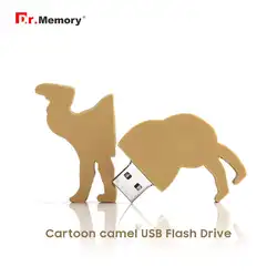 Флеш-диск Usb 2,0 мультфильм верблюжья ручка привод 4 ГБ 8 ГБ 16 ГБ 32 ГБ 64 Гб Флешка персонализированные 128 Гб карта памяти верблюд Usb ключ подарок