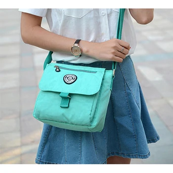 

Famous Brand Design Women Messenger Bags Nylon Casual Shoulder bag Flap Handbags Zipper Crossbody Bag for Woman Summer 2018