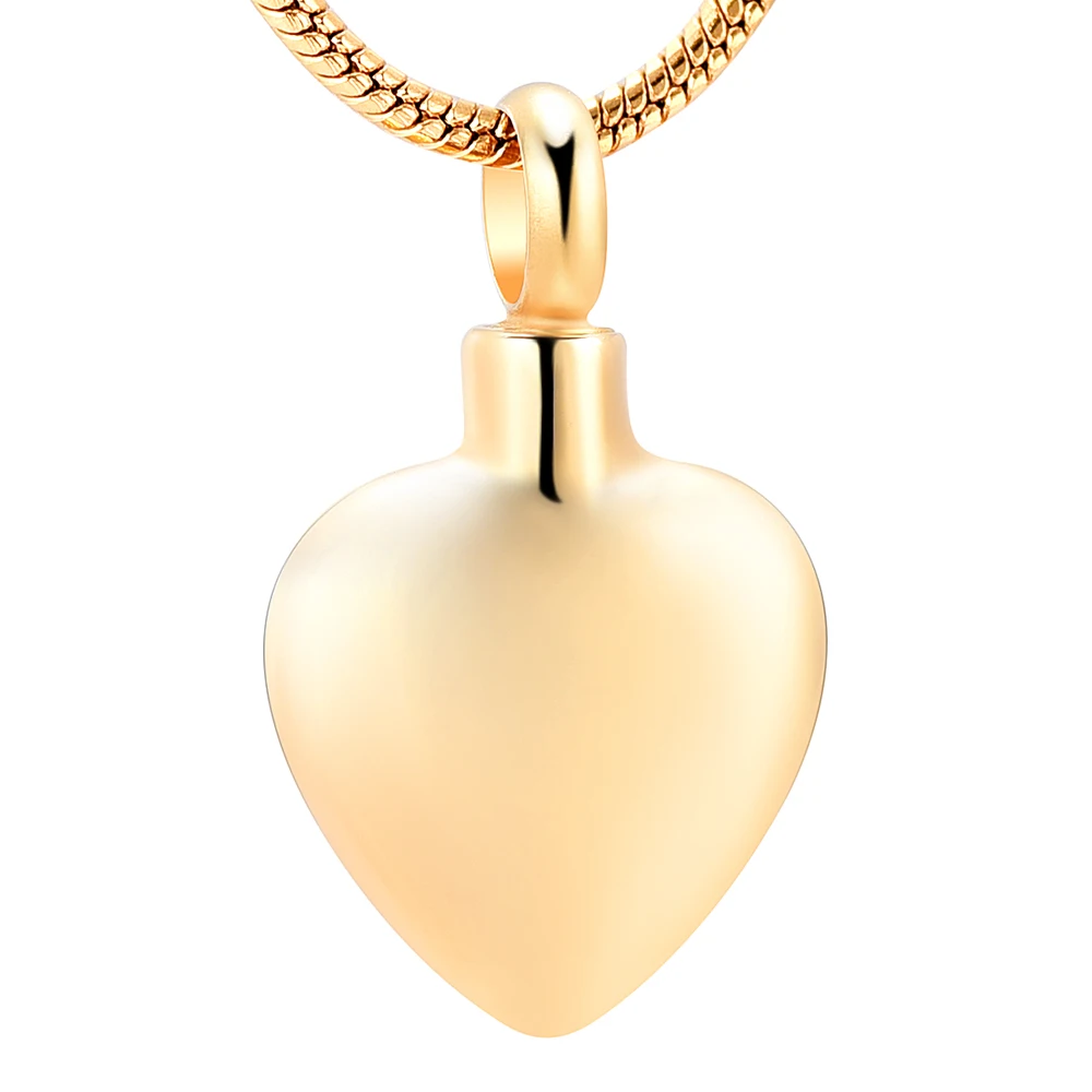 Blank Heart Cremation Necklace Jewelry for Ashes Engravable Memorial
