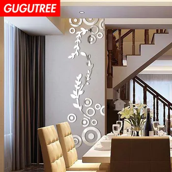 

Decorate 3D flower leaf art wall mirror sticker decoration Decals mural painting Removable Decor Wallpaper LF-1339