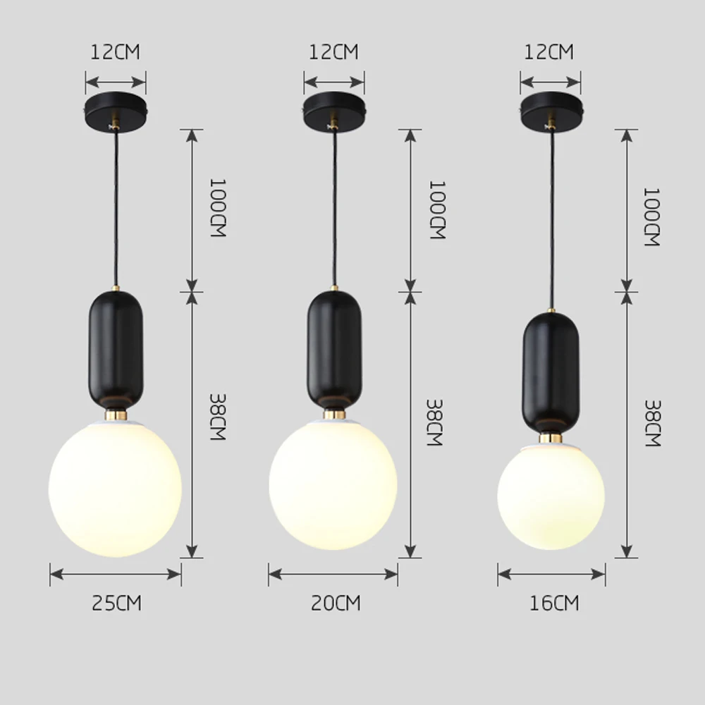 Nordic LED Pendant Lights Frosted Glass Industrial Handin Pendant Lamp Modern Bedroom Hanglamp Livi - 32954273358