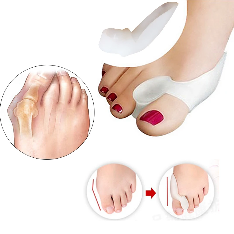2pc Silicone Toe Separator For Bunions Corrector Hallux Valgus Corrector Toes Separator Foot Massager Orthotics Pedicure Tools