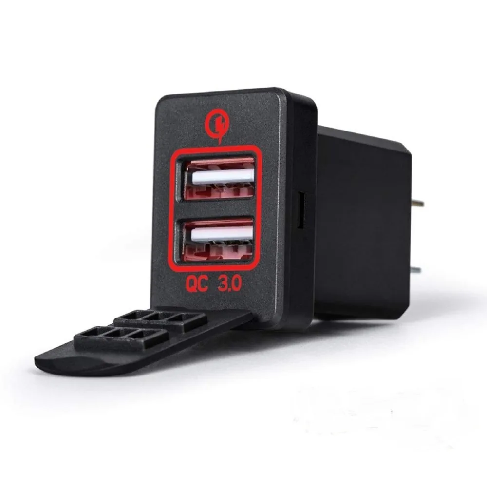 Двойное зарядное устройство с usb-портом Quick Charge 3 0 Dual USB Charger socket для Toyota. Camry Corolla RAV4