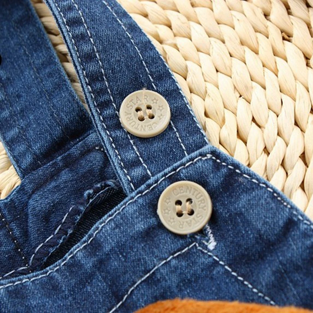 Baby Boys Jeans Overalls Shorts 6M-4T Infant Toddlers Kids Denim Rompers Cute Dog Jumpsuit For Summer Children Clothes