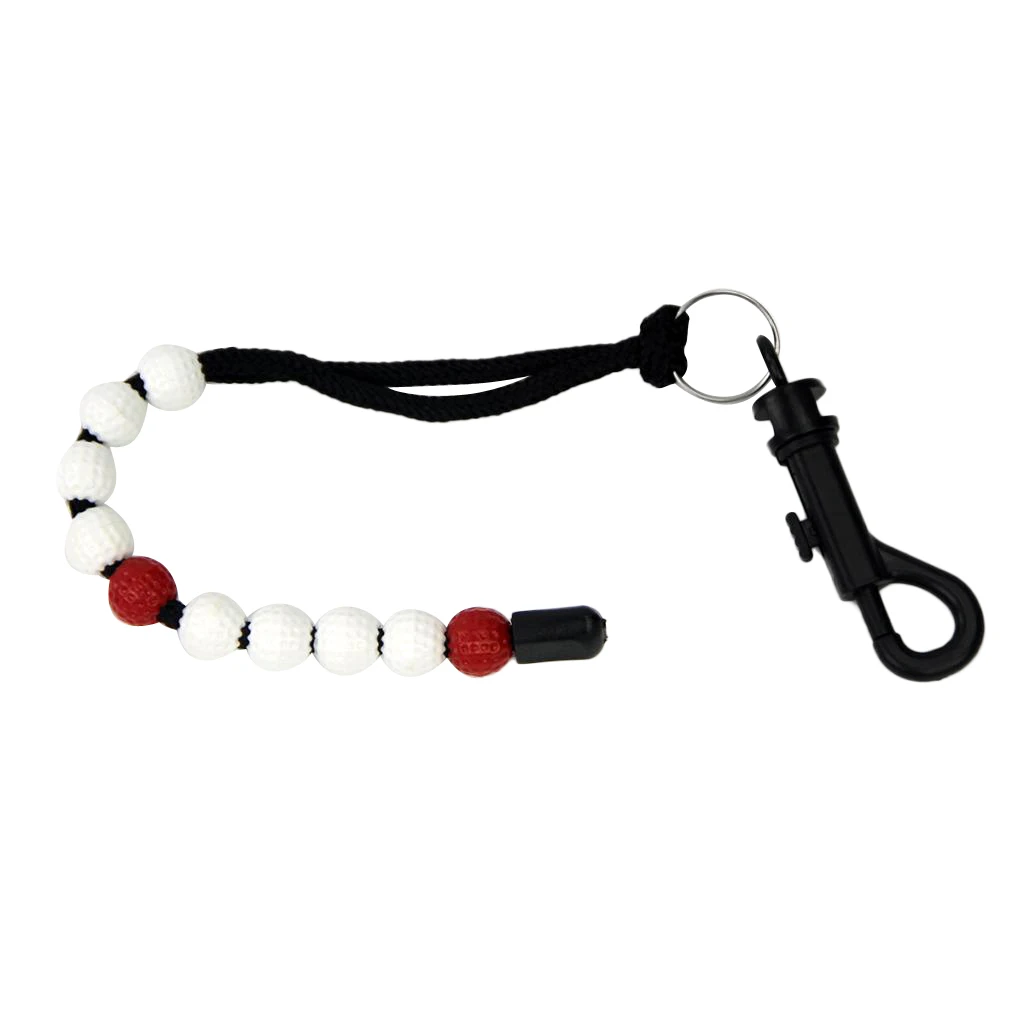 Plastic Golf Beads Stroke Shot Score Counter Keeper with Clip -Pink/White Golf Stroke Bead Score Counter
