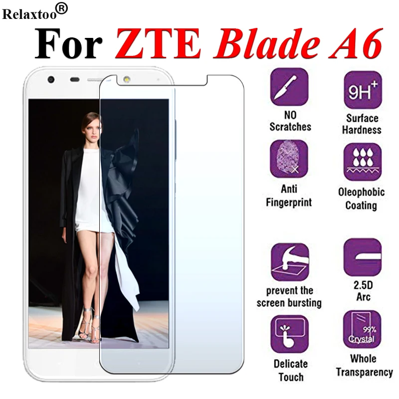 

Screen Protector On The For ZTE Blade A6 Tremp Tempered Safety Glass Bladea6 6A A 6 Protective Glas 9H Protection 2.5D Film