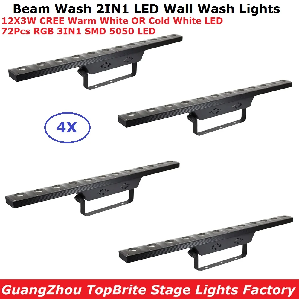 4XLot Beam Wash 2IN1 LED Bar Lights Hi Quality 12X3W Warm White CREE