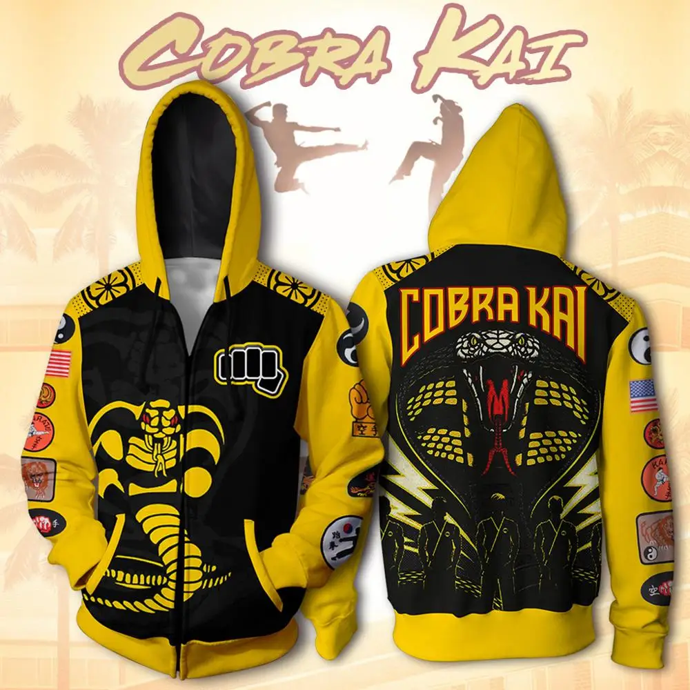 Cobra Kai Val Armorr Косплей костюмы с капюшоном каратэ детские куртки толстовки для